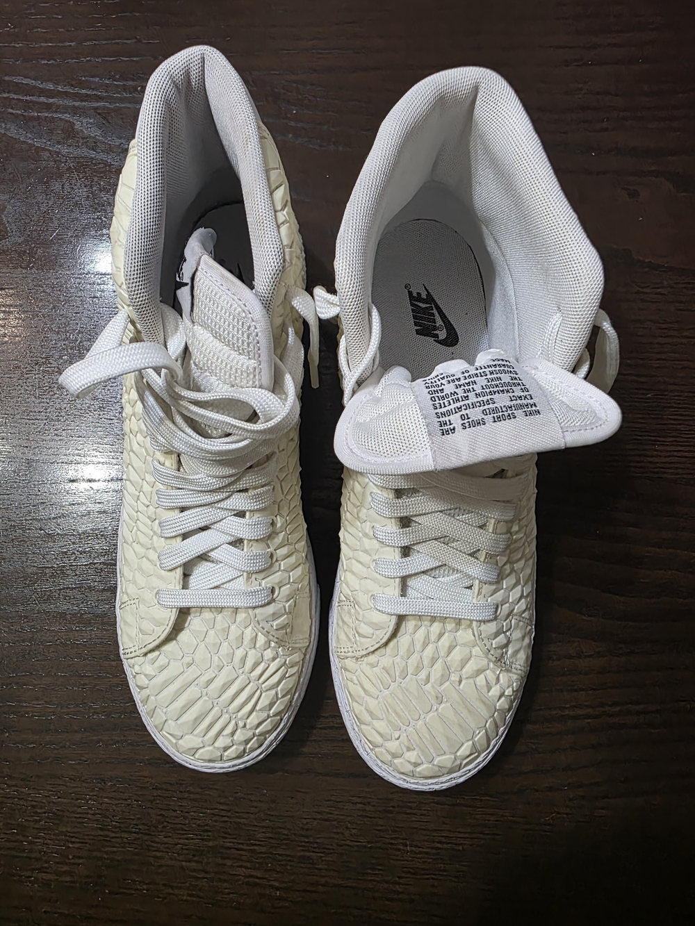 Nike Women’s Cream Snake-Texture High-Top Sneakers